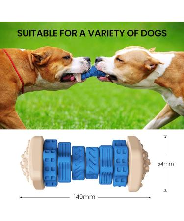 RUXAN Indestructible Dog Chew Toy - 3-in-1 Tough Puzzle Toy for Aggressive Chewers - Beef Flavor Interactive Treat Dispensing Toy for Small/Medium/Large Dogs - Blue - Buy Online on GoSupps.com