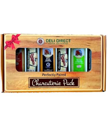 Deli Direct Wisconsin Meat and Cheese Gift Basket - Food Gifts for Dad, Men, Husband - Farmers' Market and Usinger's Food Gift Box Includes 3 Cheeses and 3 Summer Sausages Original