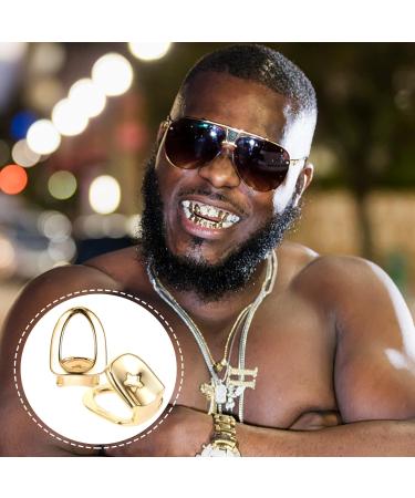 Buy SOIMISS Gold Teeth Grills - 2pcs Plated Hip Hop Accessories for Parties - Buy Online on GoSupps.com