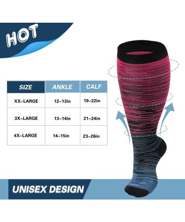 DHSO Plus Size Compression Socks 20-30mmHg for Wide Calf Support - Purple 4X-Large - Buy Online on GoSupps.com