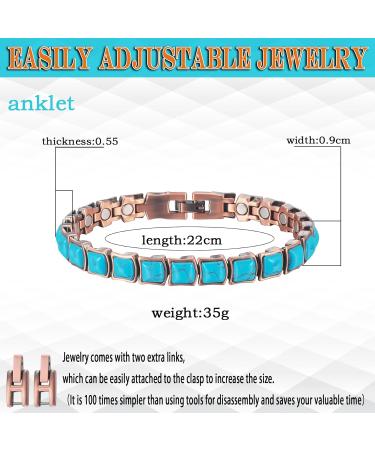 Yinox 3500 Gauss Lady Arthritis Magnetic Therapy Copper Jewelry Set - Relieve Bone Pain & Promote Slimming (Bracelet + Foot Chain) - Buy Online on GoSupps.com