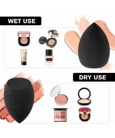 Make Up Sponge Set with Powder Puff Triangle 6 Pieces Makeup Sponges Beauty Sponge Black for Blending Liquid Foundation Powder Reusable Soft Powder Puff - Buy Online on GoSupps.com