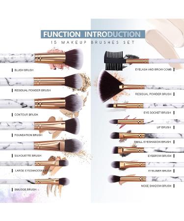 Ruesious 17PCS Makeup Brushes Set with Premium Synthetic Bristles and Travel Bag - Ideal for Foundation, Powder, Concealers, Blending Eye Shadows | Face Makeup Essentials - Buy Online on GoSupps.com