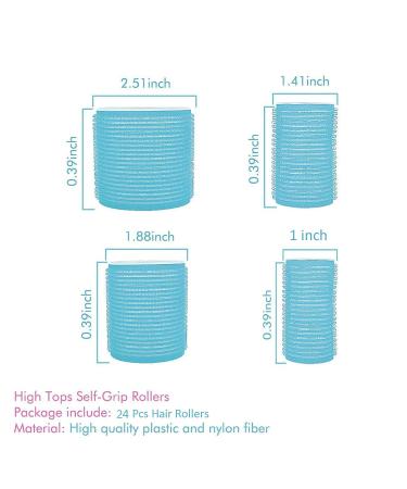 Jumbo Heatless Hair Rollers Set for Long Hair - 24 Packs (Blue) with Clips & Comb - Buy Online on GoSupps.com