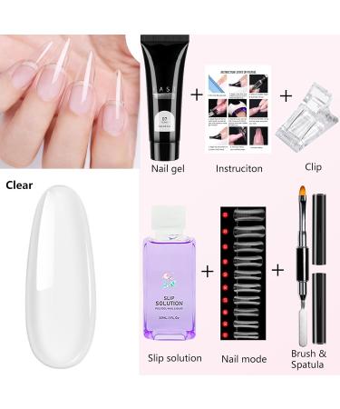 Clear Poly Nail Gel Kit | 15ml Builder Extension Set for Beginners | DIY Nail Art Women Gift - Buy Online on GoSupps.com