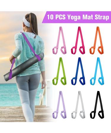 Leyndo Adjustable Yoga Mat Strap Sling Carrier - Set of 10 | Exercise Mat Holder for Large Mats in 10 Colors - Buy Online on GoSupps.com