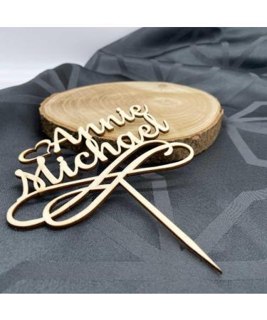 Personalized Wooden Cake Topper - Custom Name Birthday Wedding Baptism & Communion Cake Decoration - Buy Online on GoSupps.com
