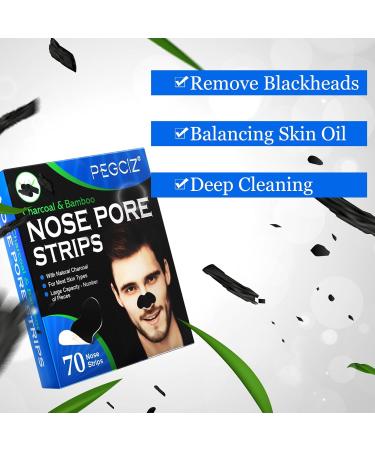 Tiuedu Blackhead Pore Strips - 70PCS Charcoal Nose Strips for Deep Cleansing & Instant Blackhead Removal | Natural Pore Cleaner for Men - Buy Online on GoSupps.com