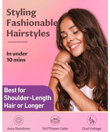 Auto Hair Curler | Automatic Curling Iron 1" Barrel | Fast Heating Rotating Wand for Long Hair | Anti-Tangle Pink Styling Tool - Buy Online on GoSupps.com