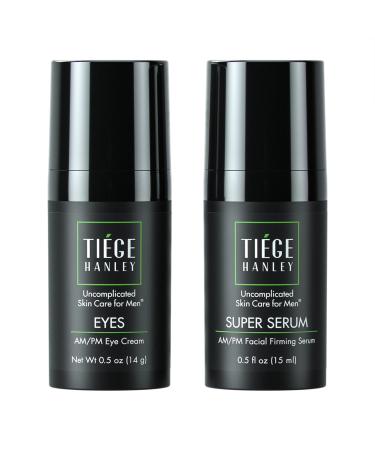Tiege Hanley Morning and Night Facial Firming Serum (SUPER SERUM) and Eye Cream (EYES) for Men | Anti-Aging Pack | Sodium Hyaluronate and Retinyl Palmitate for Tighter Smoother Skin | Caffeine to Fight Dark Circles | 0.... - Buy Online on GoSupps.com
