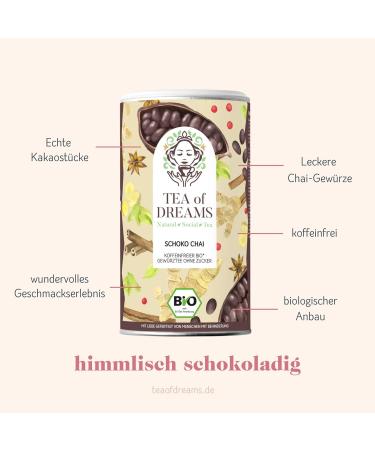 Organic Chocolate Chai Tea - Herbal and Spice Tea with Cinnamon Cocoa Beans and Ginger - 200g - Buy Online on GoSupps.com