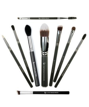 Expert Eyes Makeup Brush Set Beauty Junkees 9pc Eye Make Up Brushes Eyeshadow Eyeliner Shader Blender Eyebrow Definer Filler Shaper Brow Bone Highlighter Crease Pencil Smudger Concealer