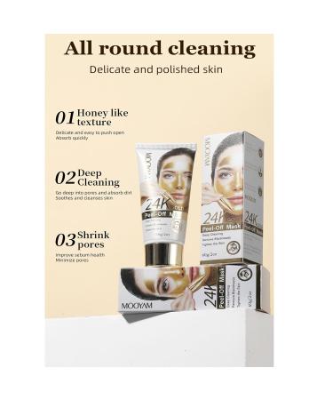 24K Gold Peel Off Mask - Anti-Aging Blackhead Remover for Deep Cleansing & Skin Firming | Reduces Blackheads Fine Lines & Wrinkles - Ideal for All Skin Types - Buy Online on GoSupps.com