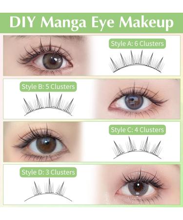 Buy Manga Lash Clusters - Anime Bottom Lash Extensions | Wispy C Curl Natural Look for DIY Eyelash Enhancements - International Shipping Available - Buy Online on GoSupps.com