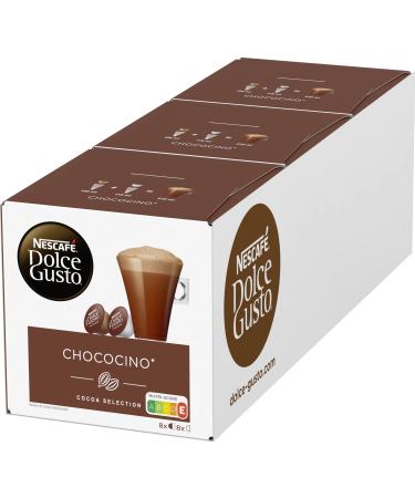 Nescaf Dolce Gusto Chococino 48 capsules drinking chocolate fine cocoa taste creamy milk and best chocolate quick preparation aroma sealed 3 -pack (3x16) 1 piece (3 Pack)