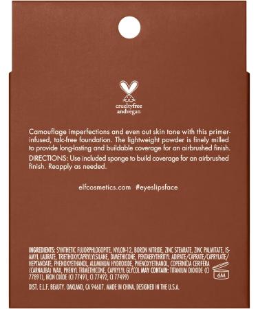 e.l.f. Camo Powder Foundation 610N - Primer-Infused, Buildable & Long-Lasting | 8g (Pack of 1) - Buy Online on GoSupps.com