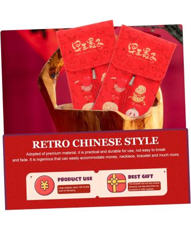 TEHAUX Brocade Red Envelope New Year Red Envelopes Chinese Red Envelopes Chinese Money Envelope Chinese Wedding Envelopes Gift Envelopes Chinese Hong Bao Pocket Money Lai See Lucky Li Xi Red 2 18X10.5CM - Buy Online on GoSupps.com