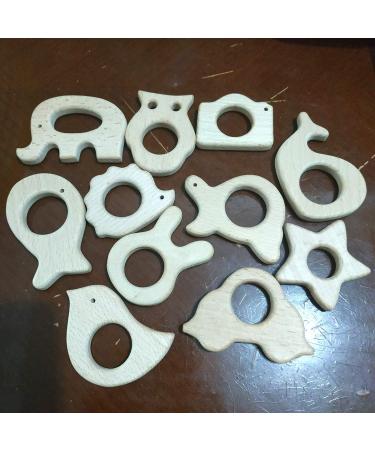 Alenybeby Nature Baby Teething Toys Set - 11pc Wooden Teether Rings | Organic Handmade Pendant | Montessori Infant Shower Gift (Type 1) - Buy Online on GoSupps.com