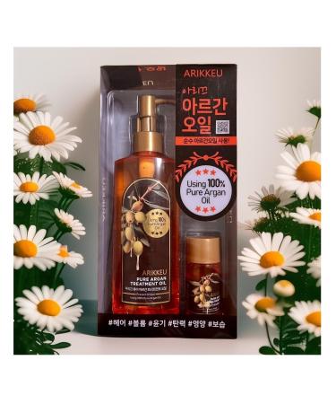 123 UBuy Shop_Korea 100% Pure Argan Treatment Oil_Highly nutritious hair care product helps turn rough and stiff hair into moist soft and smooth hair (200ml + 20ml Travel Gift) Orange