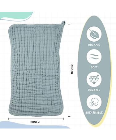Irenare 6-Piece Large 20x10 Inch Muslin Burp Cloths - Multi-Color Washcloths for Baby Burping Diapers - Absorbent Assorted Colors - Buy Online on GoSupps.com