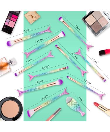 11pcs Premium Synthetic Mermaid Makeup Brush Set for Blush Highlight Concealer - 2-Purple - Buy Online on GoSupps.com