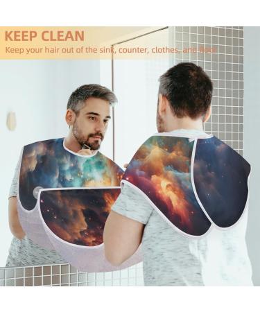 Milky Way Starry Night Beard Bib Apron - Ultimate Beard Hair Catcher for Men | Perfect Gift for Fathers Day Anniversaries & Christmas - Includes 2 Suction Cups - Buy Online on GoSupps.com