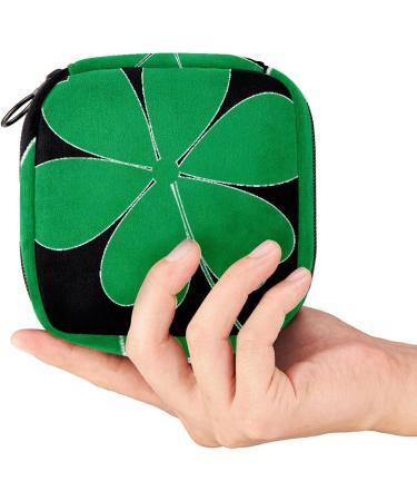 Menstruation Pad Bag with Zipper | Women's Tampon & Napkin Bag | St. Patrick's Day Kleeblatt Design | Collective Bags for Women & Girls - Buy Online on GoSupps.com