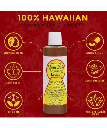 Maui Babe Browning Lotion 8oz - Natural Tan Accelerator Cream with Vitamins - Made in USA - Buy Online on GoSupps.com