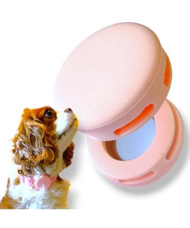 moosh Silicone Airtag Holder for Dogs and Cats | Perfect for Pet Trackers | Safe & Stylish Pink