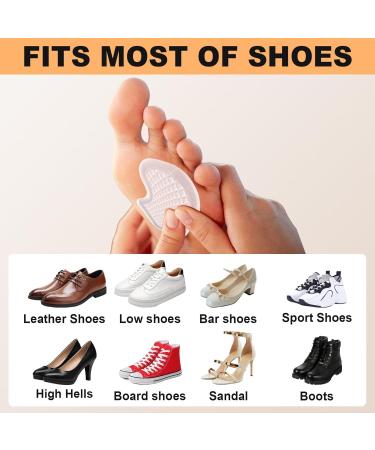 4 Pairs Gel Insert Pads for Ball of Foot | Metatarsal Pain Relief & Cushioning - Forefoot Support for Men & Women - Buy Online on GoSupps.com