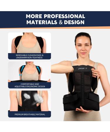AOFITBRACE Back Brace Posture Corrector for Women and Men Breathable Adjustable Full Back Straightener for Upper Lower Small Black - Buy Online on GoSupps.com