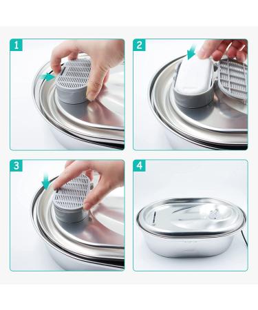 Cat Water Fountain Filters and Sponges - 4 Pack, 8 Pack, 12 Pack, 16 Pack for 67oz Stainless Steel Pet Fountain - Replacement Filters with Adjustable Water Flow - Buy Online on GoSupps.com