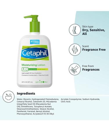 Cetaphil Moisturizing Lotion 20 fl oz - Hydrating Daily Moisturizer - Buy Online on GoSupps.com