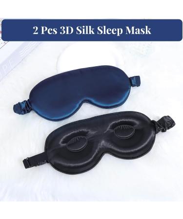 Buy BeeVines 3D Silk Sleep Mask - 22 Momme Mulberry Silk Weighted Eye Cover 2 Pack - Ultimate Blackout Blindfold for Lash Extensions - Unisex Eye Masks - Buy Online on GoSupps.com