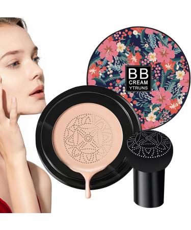 BB Cream Makeup - Mushroom Air Cushion Foundation Light Concealer Cream Moisturizing Liquid Primer Long-Lasting Coverage | Natural Makeup Foundation for Women and Girls - Buy Online on GoSupps.com