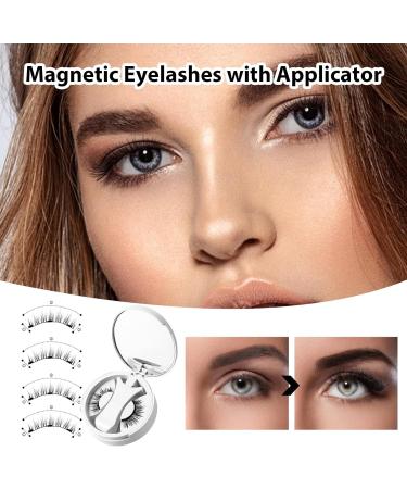 Natural Magnetic Eyelashes - Creative Magnets False Eyelashes - Natural Look Magnetic Eyelashes with Applicator Reusable Magnetic Lashes No Glue 3 Magnet False Eyelashes - Buy Online on GoSupps.com