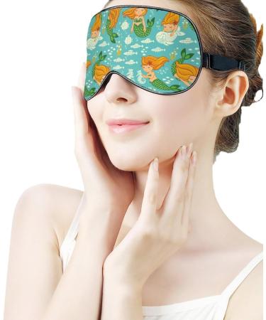 Mermaid Sleep Mask - Adjustable Strap Eye Cover for Sleeping, Blocking Light - Perfect for Travel, Naps - Men and Women - Buy Online on GoSupps.com