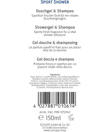  SCHUPP Schupp Gel douche Sport Shower 150 ml - Buy Online on GoSupps.com