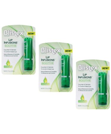 Blistex Lip Infusions Soothe Lip Moisturizer 0.13 Ounce (3 Pack)