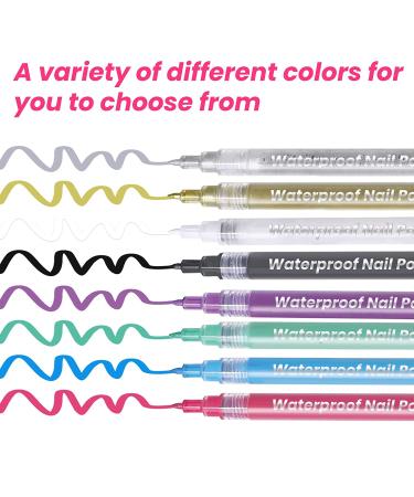 Hearnfox Nail Art Pen 3D Graffiti Drawing Dotting Paint Waterproof Polish Marker DIY Decor - Blue - Buy Online on GoSupps.com