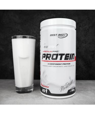 Best Body Nutrition Gourmet Premium Pro Protein Shake - 4 Components: Caseinate Whey Concentrate Isolate & Egg Protein | 500g Neutral Can - International Shipping Available - Buy Online on GoSupps.com