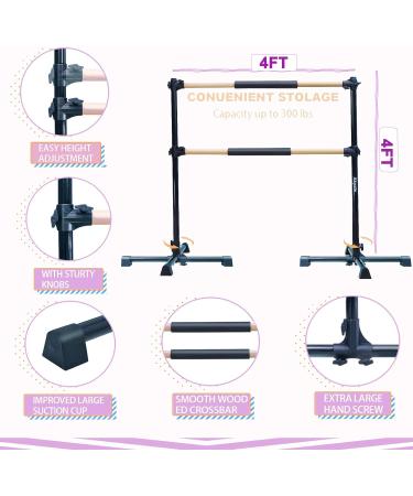 Akyate Portable Ballet Barre - Black | Lightweight & Adjustable - Buy Online on GoSupps.com