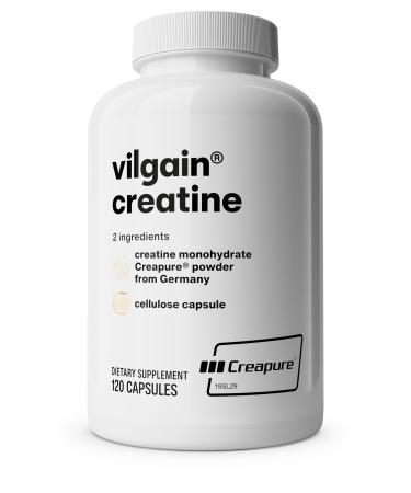 Vilgain Creatine Micronised Monohydrate | Support of Strength and Performance | Creatine Monohydrate for Maximum Daily Dose | 100% Pure and Highly Absorbent Creatine | 180 Vegan Capsules