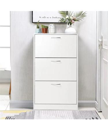 Stackable 3 Flip Drawers Shoe Cabinet Freestanding Shoe Rack Shoe Storage Cupboard Organizer Shoe Organizer White Shoe (Color : Black) - Buy Online on GoSupps.com