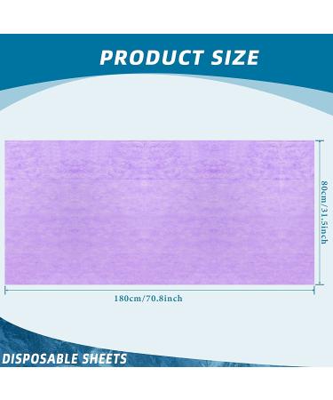 50-Pack 31x70 Inches Waterproof Disposable Bed Sheets - Purple Non-Woven Fabric for Spa, Beauty Salon, Hotels - Buy Online on GoSupps.com