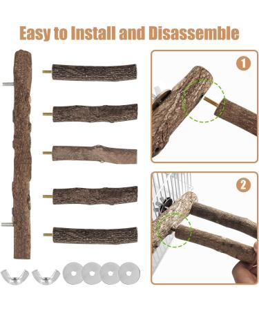 12.2 Inch Parrot Wood Stand for Cage - Natural Perch for Small to Medium Parrots and Birds - Buy Online on GoSupps.com