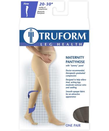 Truform Maternity Compression Pantyhose 20-30 mmHg - Tummy Support - Black X-Tall - Buy Online on GoSupps.com
