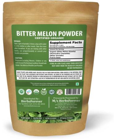 Buy Bitter Melon Powder - Organic Karela Powder - Non-GMO Rich in Vitamin C - 230g - Vegan Supplement - Buy Online on GoSupps.com