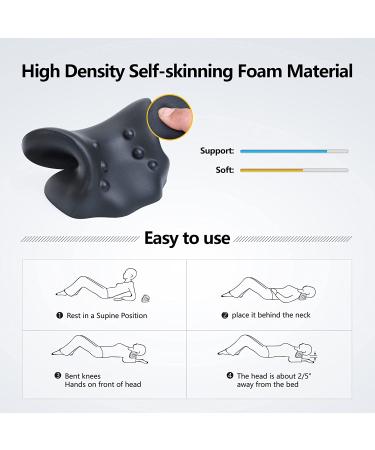 Neck Stretcher & Shoulder Relaxer for Pain Relief - Cervical Traction Device Pillow for Muscle Relaxation - TMJ Support - Chiropractic Pillow (Black, Large) - Buy Online on GoSupps.com