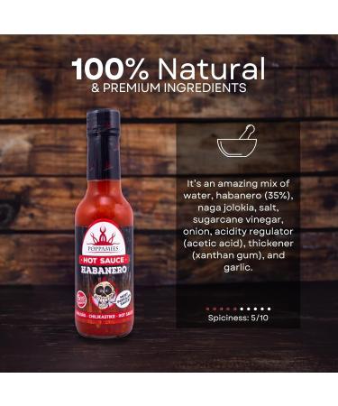 Poppamies Habanero Hot Sauce - Gluten Free Vegan 150ml | Medium Spicy 5/10 - Buy Online on GoSupps.com